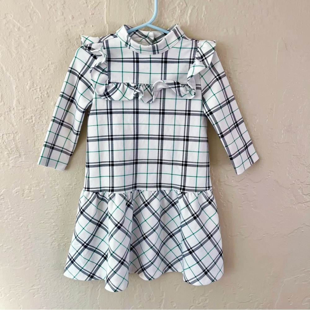 Janie & Jack Plaid Ponte Dropwaist Dress